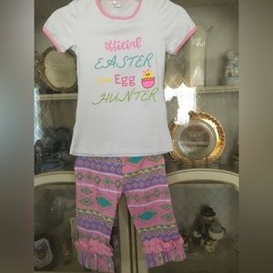 NWOT girls Easter pants set size XL = US 6